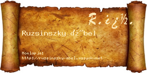 Ruzsinszky Ábel névjegykártya