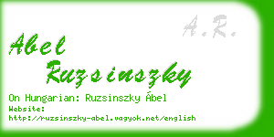 abel ruzsinszky business card